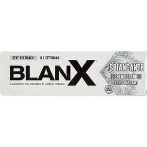 BlanX Dentifricio Sbiancante 75ml, con Licheni Islandici 100% Naturali, Effetto Batteriostatico, Anti-Placca e Anti-Macchia, Dentifricio per Rinforzare lo Smalto, Vegan Friendly