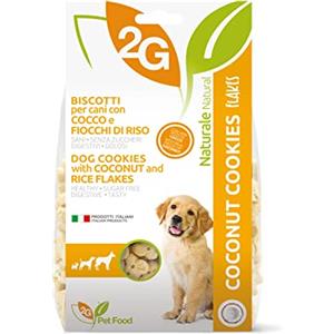 2G Pet Food Coconut Cookies Biscotti per Cani al cocco Snack Naturale e Salutare Made in Italy con cocco in scaglie Croccanti e Genuini Perfetti per Tutte le Taglie e Età