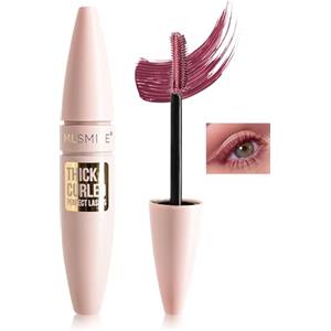 Lestpola Mascara Waterproof Burgundy, Mascara Volume Effetto Ciglia finte con Spazzola Double Face, Piegatura e Lunghezza Lunga Durata, No Smudge, No Clumpy, Volume e Lunghezza, Trucco Regalo Donna-04