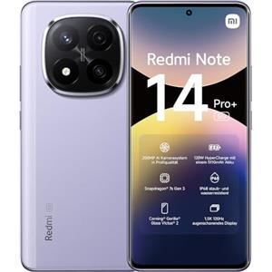 Xiaomi Smartphone Xiaomi Redmi Note 14 Pro+ 5G, 12+512GB, fotocamera AI di livello professionale da 200MP, IP68, HyperCharge da 120W, funzionalità AI (caricabatterie non incluso), Viola