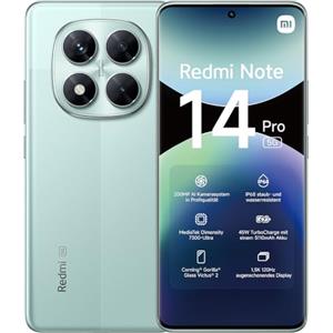 Xiaomi Smartphone Xiaomi Redmi Note 14 Pro 5G, 8+256GB, fotocamera AI da 200MP, IP68, ricarica turbo da 45W con batteria da 5110mAh, funzionalità AI (caricabatterie non incluso), Verde