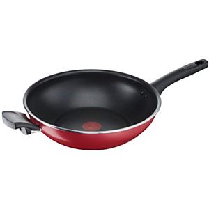 Lagostina Cucina Mediterranea Wok Antiaderente in Alluminio 30 cm, a Induzione, Gas e Forno, con Indicatore Cottura Thermo-Signal, Rivestimento Titanium Easy, Manico Ergonomico in Bakelite