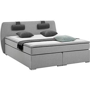 Atlantic Home Collection Letto con Contenitore, durezza Materasso H2, con coprimaterasso, con poggiatesta, Colore Grigio Chiaro, Grigio, 180 x 200 cm