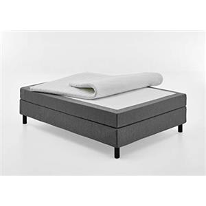 Atlantic Home Collection Letto Happy box senza testiera, materassi a molle insacchettate a 7 zone, grado di durezza H3, tessuto, grigio, 120 x 200