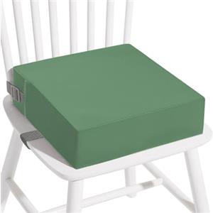 Acebliss Rialzo per sedia da pranzo, in poliuretano, lavabile, con doppie cinghie, per tavolo da pranzo, portatile, da viaggio, verde scuro