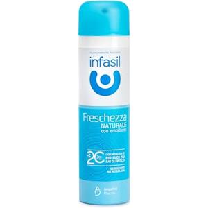 Infasil Deodorante Spray Freschezza Naturale, Efficace Fino a 24H, Formula Idratante con Emollienti e Molecola 2C contro gli Odori, Deodorante Senza Alcol, 150 ml.