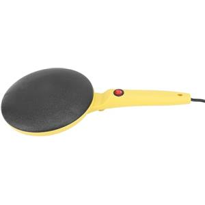 ZJchao Crepiera Elettrica Gialla Padella Elettrica Antiaderente Portatile da 8 Pollici per Pancake, Omelette, Colazione in Cucina (Spina europea 220V)