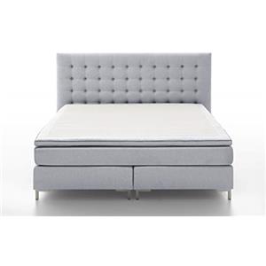 Atlantic Home Collection Anni - Letto a Molle in Tessuto, Colore: Grigio Chiaro