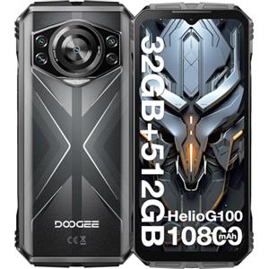 DOOGEE S118 Rugged Smartphone 2025, Helio G100 32GB+512GB/TF 2TB Telefono Indistruttibile, 10800mAh/33W, 120Hz 6.6