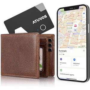 ATUVOS Air Tag Card Ricaricabile Wallet Tracker Thin 1.6mm, Smart Tag compatibile con Apple Dov'è (solo iOS, Android non supportato), Bluetooth Localizzatore per Valigie, Portafoglio, Borse, Bagagli.