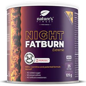 Nature's Finest Night Fatburn Extreme - Integratori Brucia Grassi Notturni con Morosil e L-Carnitina per Pancia Piatta e Sonno Rilassante