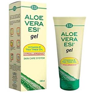ESI - Aloe Vera Gel, con Tea Tree Oil e Vitamina E, Idrata e Lenisce la Pelle Secca o Arrossata in Seguito a Esposizione al Sole, Adatto a Tutti i Tipi di Pelle, 100 ml