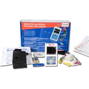 GIMA Holter ECG 24H con Software, Dimensioni 111x60xh 25 mm, Peso 105g, Include Elettrodi e Cavo USB