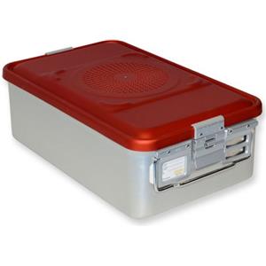 GIMA Container Standard con Filtro Medio - 465x280 mm, Altezza 150 mm, Fondo Non Perforato, Colore Rosso