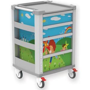 GIMA Kart Pediatrico - Carrello Multifunzionale in Alluminio con 4 Cassetti