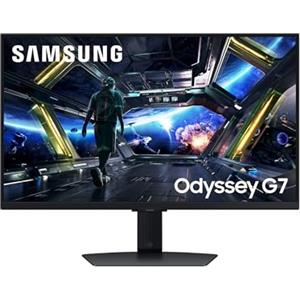 SAMSUNG Monitor Gaming Odyssey G7 (S27DG702), Flat, 27'', 3840x2160 (UHD 4K), 16:9, HDR10+, 144Hz, 1ms (GtG), Compatibiltà G-Sync, HDMI, USB, DP, HAS, Pivot, Gaming Hub