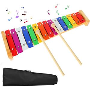 JEONDFG 1 Pezzi Xilofono,Bambini Xilofono,Colorato Xilofono Legno,Xilofono con 2 Bacchette,Musical Giocattoli Xilofono,Strumento Xilofono,Colorati Strumento Xilofono,Xilofono Colorato per Adulti e Bambini