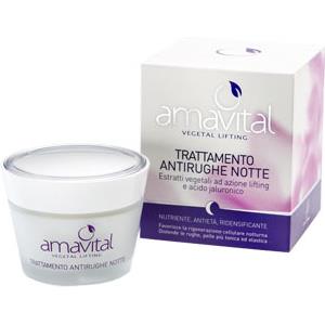 Oficine Clemàn Amavital Trattamento Antirughe Notte 50ml - Nutriente e Rigenerante con Acido Ialuronico e Vitamine