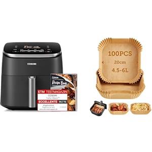 COSORI Friggitrice ad Aria Turbo Blaze 6L con Carta Forno 100 Pezzi (20cm)