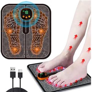 WARDBES EMS Massaggiatore per Piedi,Alleviare il Dolore e Alle Gambe, Massaggiatore Portatile, 8 Modalità,Famiglia Ufficio e Viaggiare,Massaggiatore Piedi Elettrico