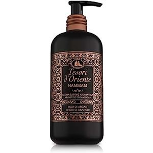Tesori d'Oriente - Sapone Liquido Mani Hammam con Olio di Argan, per la Pelle di Tutto il Corpo, Note Fruttate, Azione Rigenerante e Nutriente, 300ml