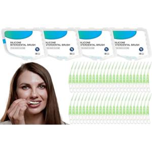 KLLJ Scovolini Interdentali,48pcs Spazzolini Interdentali Silicone,Scovolino Denti,Scovolino per Pulizia Denti,Scovolino Denti Spazzolini Interdentali,per l'Igiene Orale