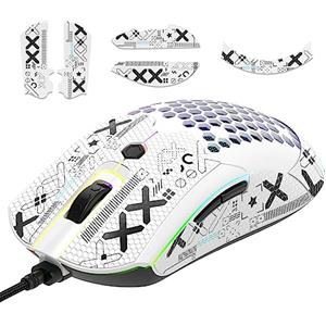 MAMBASNAKE [Kit di aggiornamento Mouse da gioco leggero con nastro adesivo per mouse，nastro adesivo anti-slip per il bianco resistente al sudore-bianco