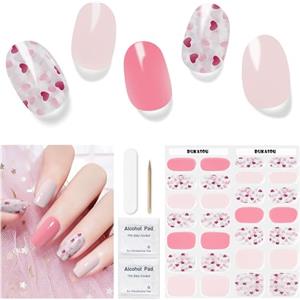 DUKASOU Unghie Gel Adesive UV - 28 Pcs Smalto Adesivo per Unghie Adesivi Unghie Gel Nail Stickers Full Wraps Lampada LED Adesivi per Unghie in Gel Curati Con Lima per Unghie e Stick per Donne Ragazze