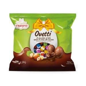 Crispo Ovetti Cioccolato al Latte Ripieno con Crema Nocciola, 500g