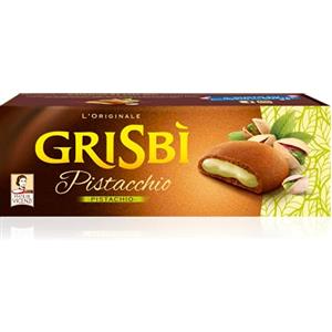 Grisbì Crema Pistacchio - Biscotti di Croccante Pasta Frolla, Ripieni di Morbida Crema al Pistacchio, Confezione da 9 Biscotti, 150 gr