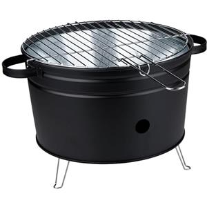 alpina Barbecue da tavolo a carbonella - Griglia compatta per barbecue a carbonella da 35 cm - Tavolo leggero a carbonella - Acciaio inossidabile