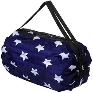 GIMIRO Multifunzionale Pieghevole Borsa Da Viaggio Duffel Zaino Borsa A Tracolla Grande Capacità Shopping Borse Sport Fitness, Navy/White Star, Borsa