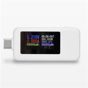 Aideepen Tester Aideepen di tipo C, Voltmetro Tester USB 4-30V 0-5A, Multimetro Tester USB, Tester di tensione con display a colori