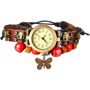 JewelryWe Orologio da Donna in Pelle Classico: Orologio Vintage con Ciondolo Stella Marina Numero Romano