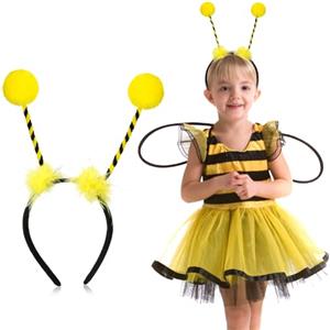 Chuangdi 2 Pezzi Fasce per Animali Fasce per il Trucco delle Orecchie Accessori per Costumi di Animali per Adulti Cosplay di Animali dello Zoo Halloween Festa(Ape)