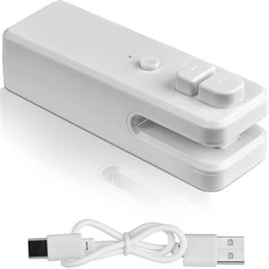 NathrBTV Mini Sigillatore Termico Per Sacchetti 2 in 1 Portatile USB Ricaricabile Sigillatrice per Sacchetti per Sigillare Sacchetti Con Cavo di Ricarica Sigilla Sacchetti