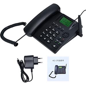 Lychee Telefono Fisso Senza Fili, Telefono GSM Quad Band Wireless - Dual SIM, Supporta più lingue, ampio Display Retroilluminato, Telefono da ufficio, Telefono Fisso Con Cavo, Hotel/Residenza