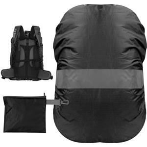 Shengxi Copri Zaino per Pioggia 18-25L Coprizaino Impermeabile con Fibbia Regolabile Reflective Copertura Antipioggia per Borsa da Scuola Parapioggia per Zaino per Escursionismo Ciclismo (Nero)