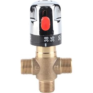 Demeras Valvola miscelatrice termostatica Controllo termostato in Ottone Miscelatore Miscelatore Acqua Miscelatore Temperatura Tubo Bacino per Doccia Controllo Temperatura Acqua Controllo