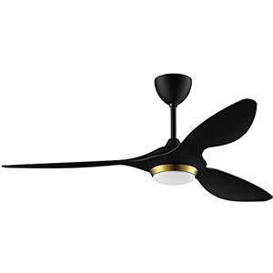 reiga Ventilatore da soffitto intelligente in oro nero da 132 cm con illuminazione LED dimmerabile Telecomando Lame moderne Motore CC reversibile silenzioso, 6 velocità, timer