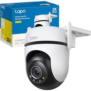 Tapo C520WS Telecamera WiFi Esterno QHD 2K, 4MP 360° Visuale, Visione Notturna a Colori Starlight, Telecamera IP di Sorveglianza, Rilevamento AI 0, Impermeabile IP66, Audio, Alexa