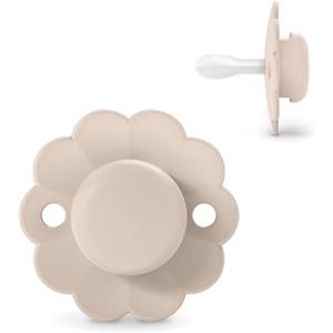Suavinex, Ciuccio Bimbi 0/6 Mesi, Ciuccio Rotondo con Tettarella in Silicone SX Pro, tettarella Simmetrica, Piatta e Flessibile, Rispetta lo Sviluppo del palato, Adatto ai Neonati, Wonder, Cipria