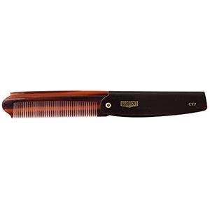 Uppercut Deluxe Pettine Tascabile Flip Comb CT7 - Denti Larghi in Acetato di Cellulosa Vegetale, Effetto Guscio di Tartaruga