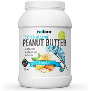 NÄTOO Burro di arachidi senza zuccheri - Peanut Butter - 100% arachidi tostate di alta qualità - 100% naturale Adatto ai Vegani, senza olio di palma e conservanti (2 kg (Confezione da 1), Smooth)