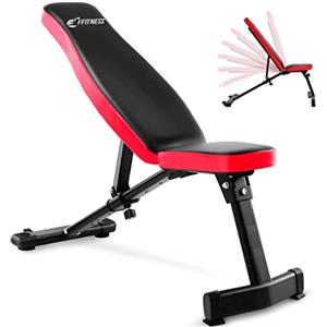 FFitness Panca Pesi Pieghevole e Reclinabile: Panca Addominali Multifunzione Regolabile a 7 Posizioni per Palestra - Schienale Piana Reclinabile Salvaspazio per Allenamento Addominali, Gambe, e Pettorali