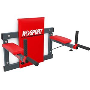 K-Sport: Dip Station per montaggio a parete, con asta per dip fino a 300 kg, lingotti per eseguire dips e esercizi addominali, incluso e-book