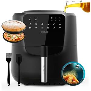 Cecotec Friggitrice ad Aria Cecofry Rain Pack. Air Fryer 1550W, Capacità 5,5L, Spray Olio Incorporato, 7 Livelli, Spray Automatico e Manuale, Tattile, 8 Menu, Autopulente, Accessori, Timer 0,5-24 Ore