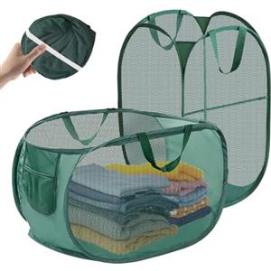 PetGlimmer 2pcs Cesto Biancheria Pieghevole,75L Cportabiancheria Pieghevole,36*36*58cm | Cesta Biancheria Sporca, Bacinella Bucato, Porta Panni Sporchi, Portatile Laundry Basket per Bagno, Lavanderia