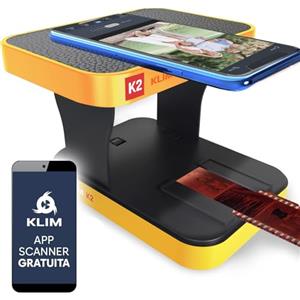 KLIM K2 Scanner Mobile per Pellicole 35 mm - Positivo, Negativo e Diapositive - Kit di Sviluppo Essenziale per Foto a Colori
