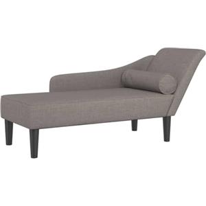 vidaXL Chaise Longue con Cuscini Tortora in Tessuto, divano letto, divano imbottito, seduta da soggiorno, dormeuse, seduta da salotto, divano 2 posti